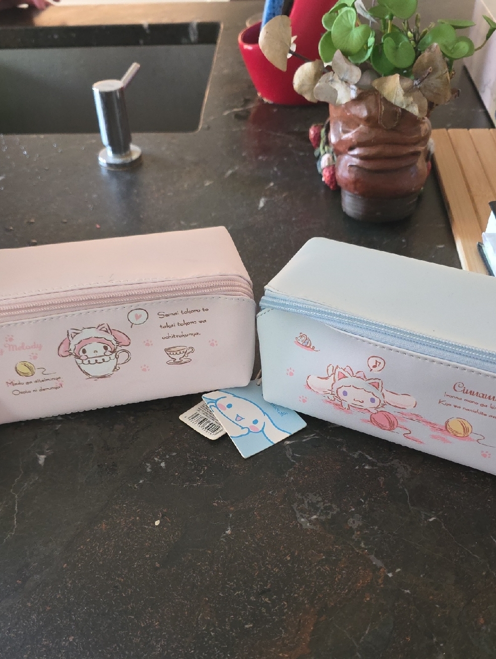Sanrio Pink & Light Blue Cinnamoroll and My Melody Zip Pouches Cosmetic Bag